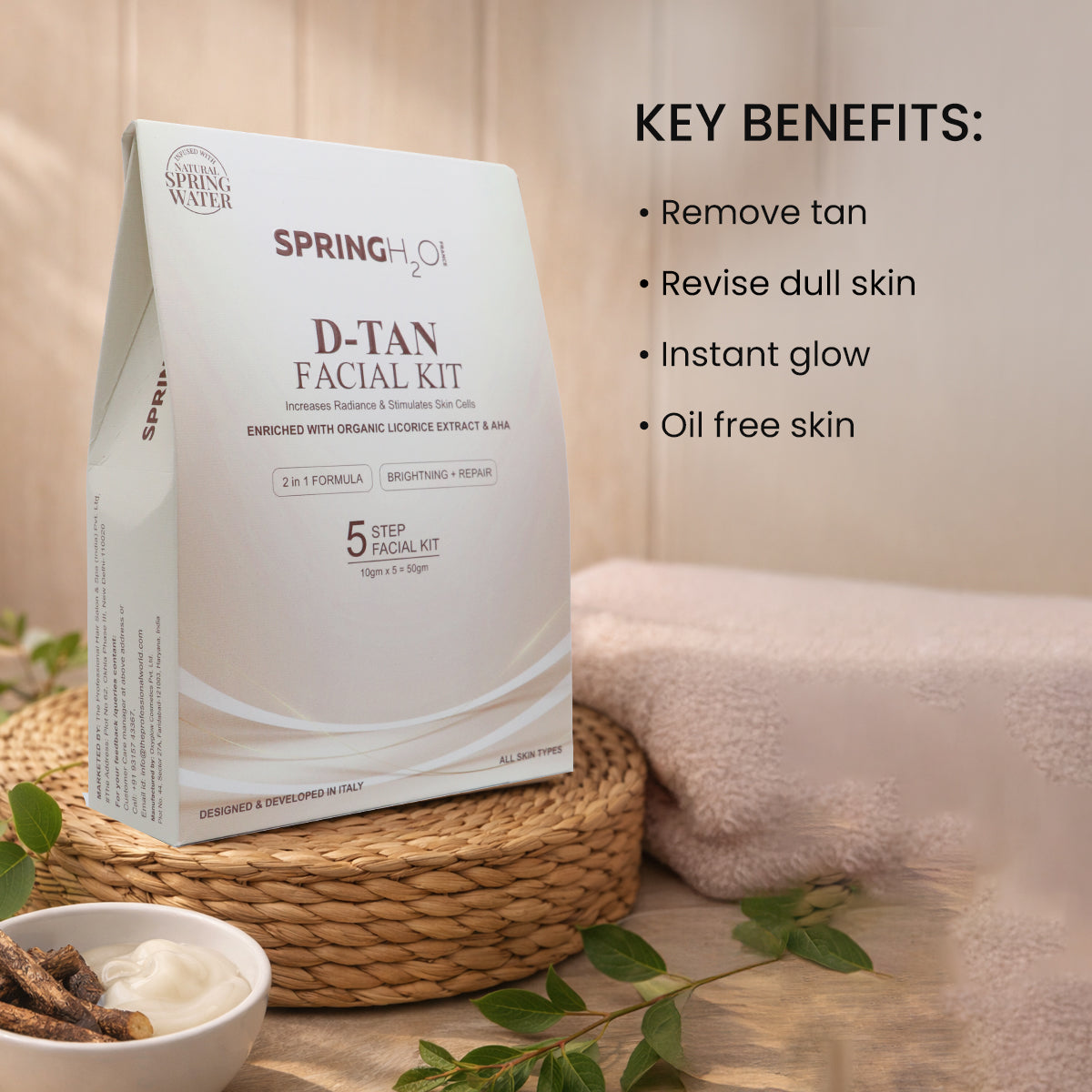 Spring H2O D-TAN facail kit -Pack of 2