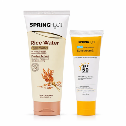 Rice Water Niacinamide Face Wash & SPF 50 Sunscreen Gel combo