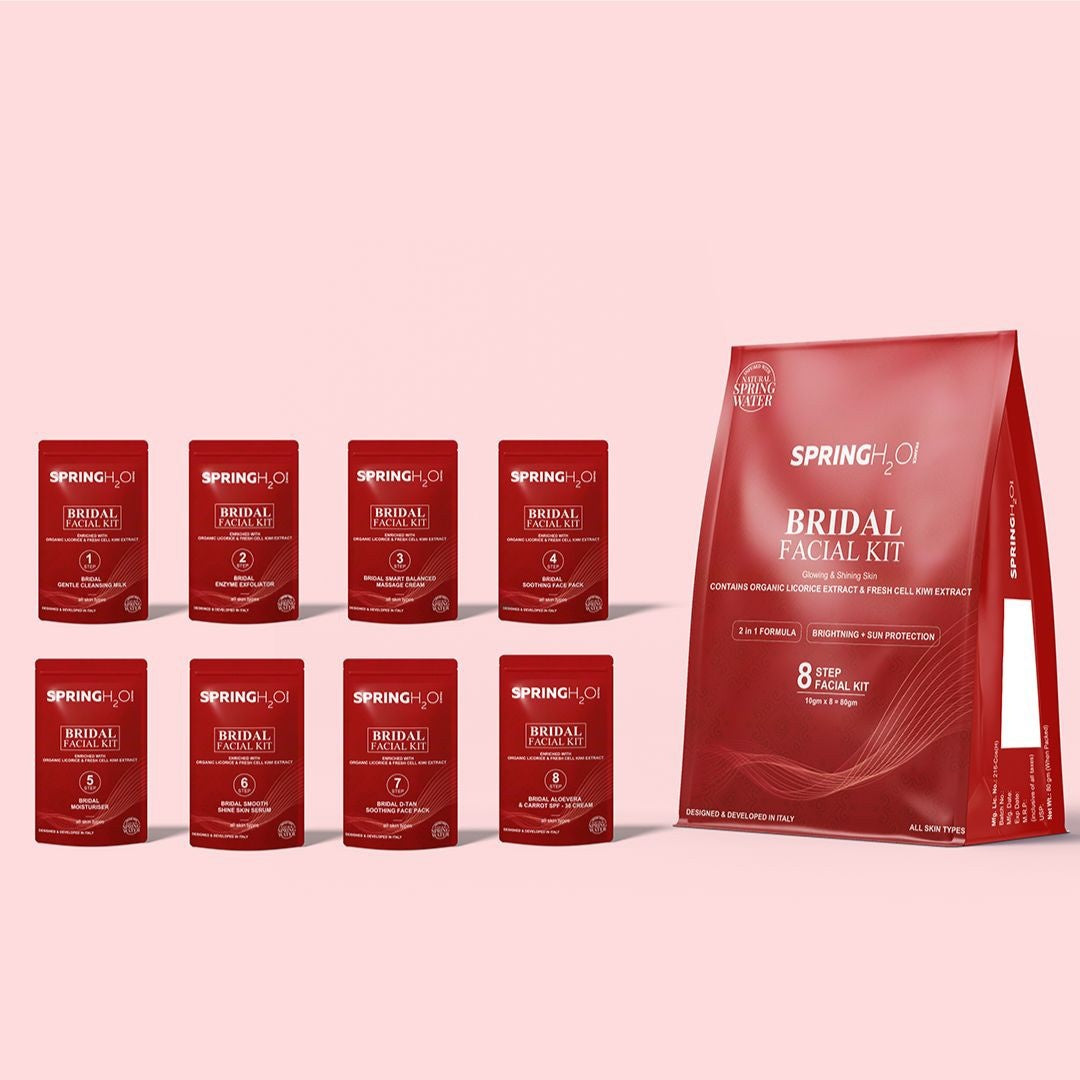 SPRING H2O Combo Pack Of D tan Facial Kit + Bridal Facial Kit For Anti Aging, Damage Cell Repair, Instant Brightening & Natural Glow Skin (2 Items in the set)