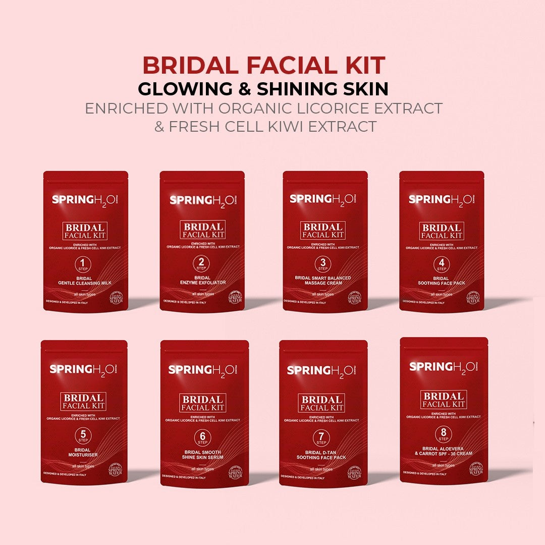 Spring H2O Personal Care Gift Hamper - Papaya Facewash, Bridal Facial Kit, Kajal Pencil, Rosemary Shampoo & Conditioner Combo