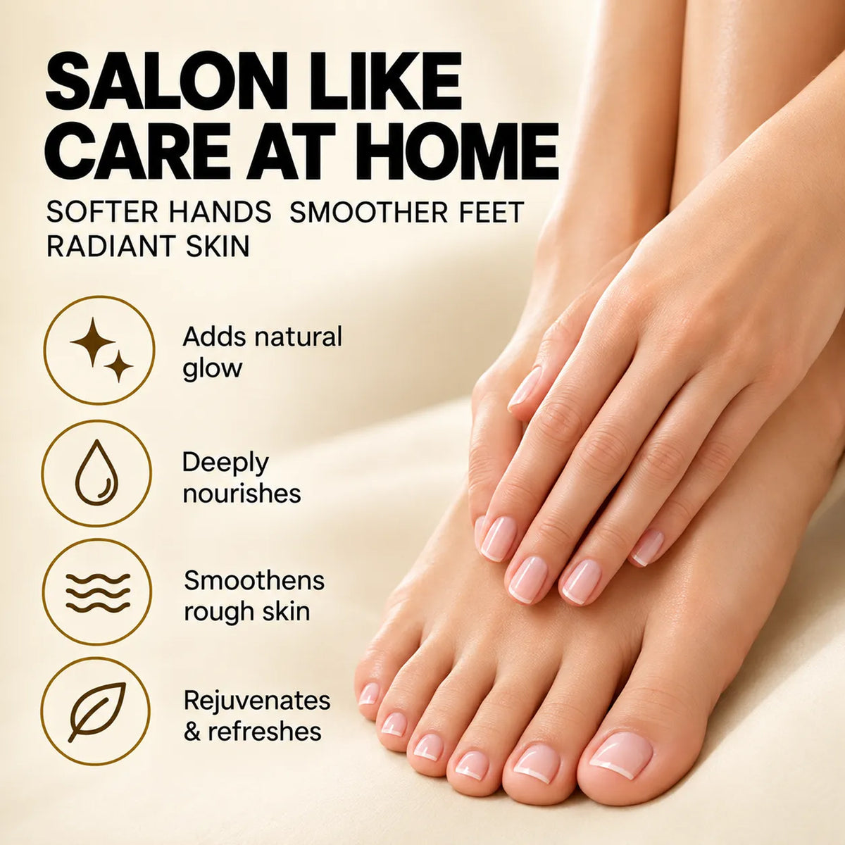 Spring H2O 24 Carat Gold Manicure and Pedicure Kit with step-by-step cleansing, exfoliation and moisturizing treatment for soft smooth skin