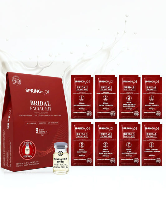 SPRING H2O Bridal Facial Kit 85g | 9-Step Facial at Home for Glowing Skin & Sun Tan Removal