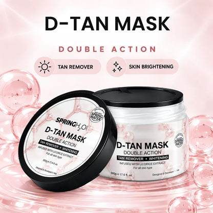 Spring H2O D-Tan Mask 500g with licorice extract and natural spring water for tan removal and skin brightening