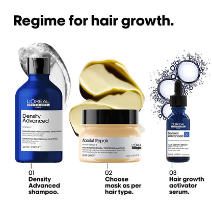L’Oréal Professionnel Density Advanced Shampoo for Thinning Hair (300 ml) Visibly Increases Volume