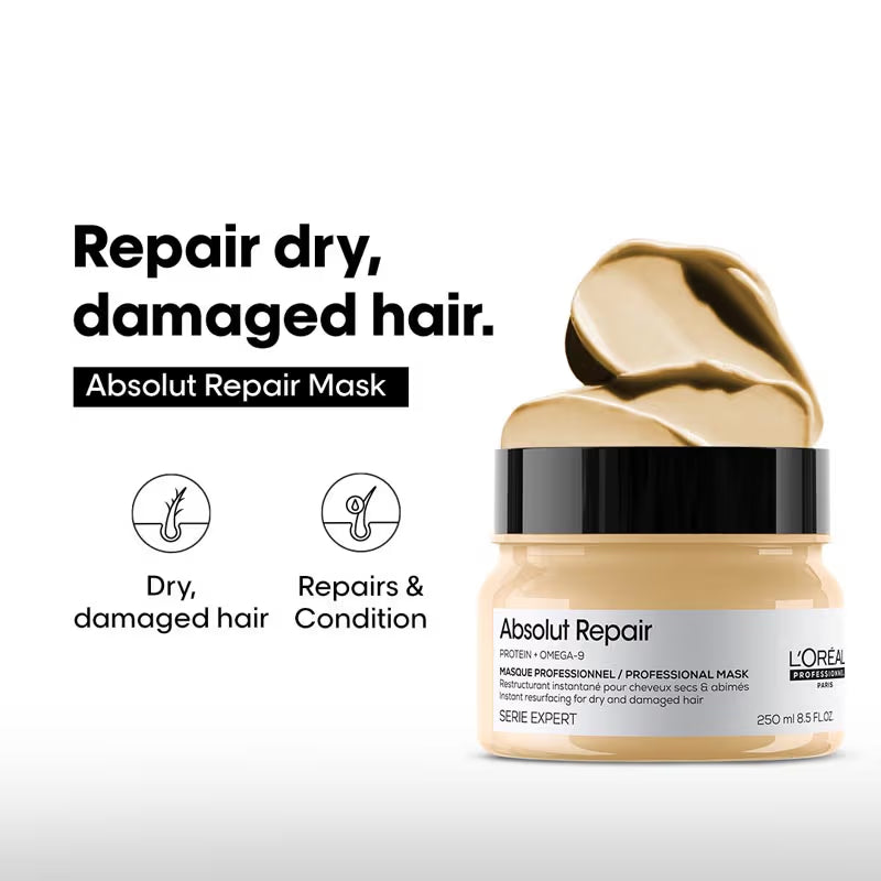 L'Oreal Professionnel Absolut Repair Mask For Dry & Damaged Hair With Wheat Protein (250gm)