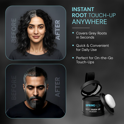 SPRING H2O Root Touch Up Powder for Grey Roots & Bald Spots, Long-Lasting & Smudge-Proof 4 GM