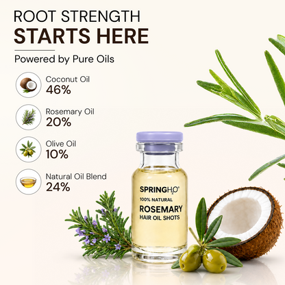 Spring H2O Set Of 6 Rosemary Hair Oil Shots - 5 ml Each