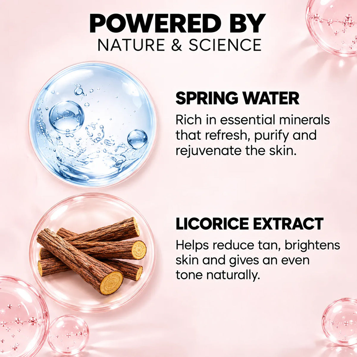 Spring H2O D-Tan Mask with natural spring water and licorice extract for effective tan removal and brighter, even-looking skin