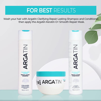 Keratin O+ Smooth Repair Hair Mask 250ml | For Smoothening, Straightening, Hair Thickness | Nourishes Dry, Damaged & Frizzy Hair