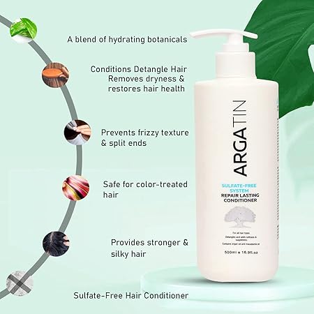 ARGATIN Keratin Treated Repair Lasting Sulphate free Conditioner for Dry and Damaged Hair | Daily Use (Conditioner 500ml)
