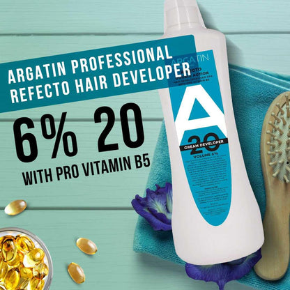 Argatin Professional "Developer 6% 20 Volume" Refecto & Darkest brown refcto color tube