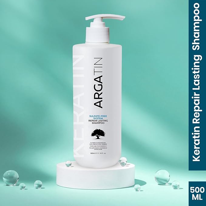 ARGATIN Keratin Repair Lasting Sulphate free Shampoo for Dry and Damaged Hair | Daily Use (Shampoo 500ml)