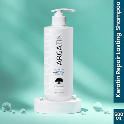 ARGATIN Keratin Repair Lasting Sulphate free Shampoo for Dry and Damaged Hair | Daily Use (Shampoo 500ml)
