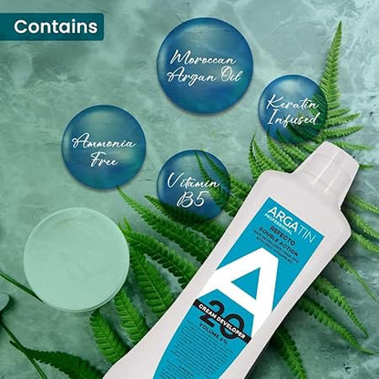 Argatin Professional Refecto Hair Color Developer 20 Volume (6%) – Cream Developer with Pro Vitamin B5 – Double Action Formula for Rich, Long-Lasting Hair Colour – 1000ml