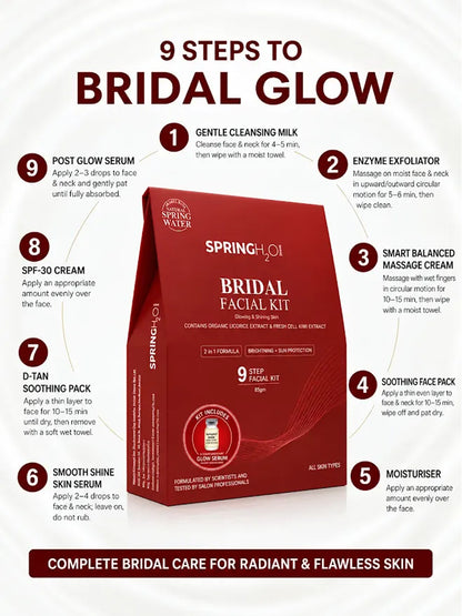 How to use Spring H2O Bridal Facial Kit: 9 steps to bridal glow from cleansing milk to post facial glow serum