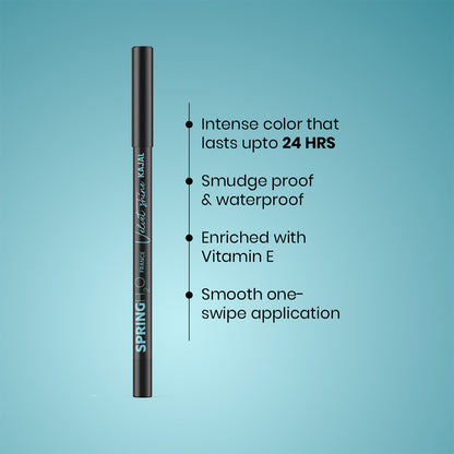 Spring H2O Velvet Shine Kajal Intense Black with Free Sharpener - 1.5gm