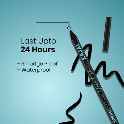 Spring H2O Velvet Shine Kajal Intense Black with Free Sharpener - 1.5gm