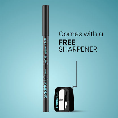 Spring H2O Velvet Shine Kajal Intense Black with Free Sharpener - 1.5gm
