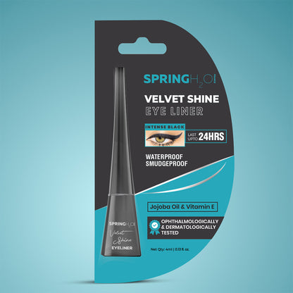 SPRING H2O Velvet Shine Eyeliner Last Upto 24 Hrs, Intense Black Smudgeproof & Waterproof 4 ml
