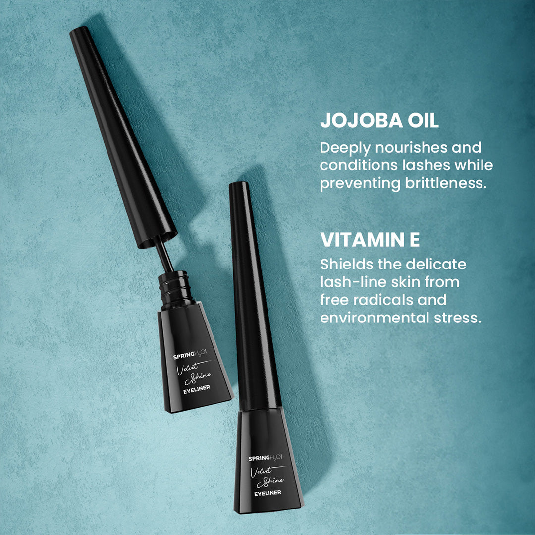 SPRING H2O Velvet Shine Eyeliner Last Upto 24 Hrs, Intense Black Smudgeproof & Waterproof 4 ml