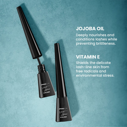 SPRING H2O Velvet Shine Eyeliner Last Upto 24 Hrs, Intense Black Smudgeproof & Waterproof 4 ml