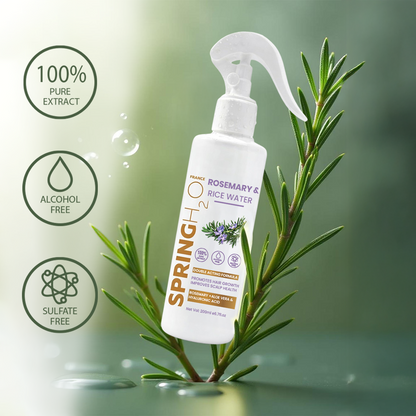 SPRING H2O Rosemary & Rice Water Hair Spray for Hair Re-Growth, Reduce Hair Fall (200 ml)