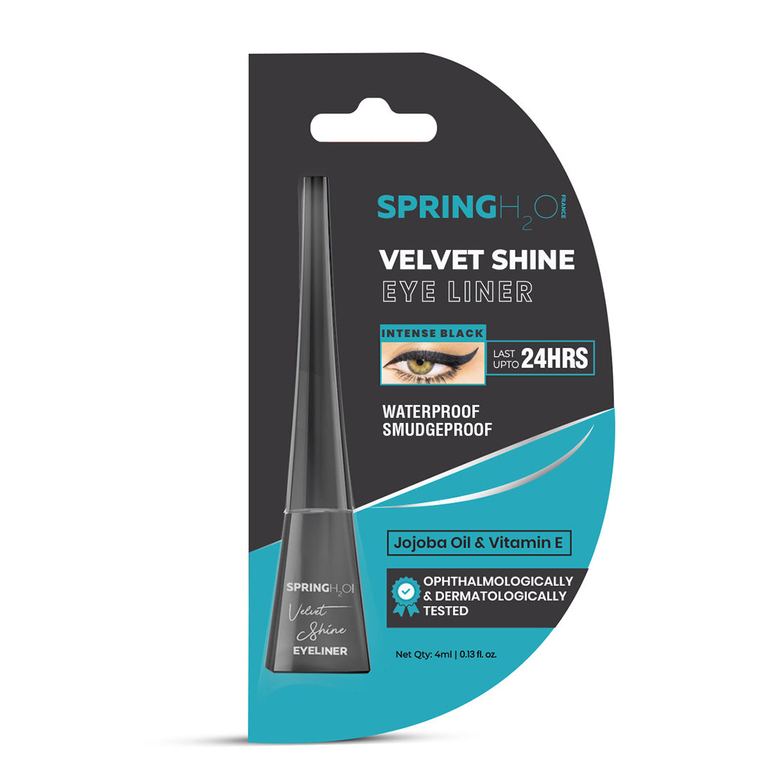 SPRING H2O Velvet Shine Eyeliner Last Upto 24 Hrs, Intense Black Smudgeproof & Waterproof 4 ml