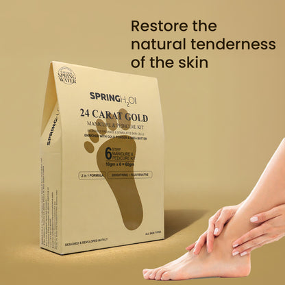 SPRING H2O 24 Carat Gold Manicure & Pedicure Kit Increase Radiance and Stimulates skin cells