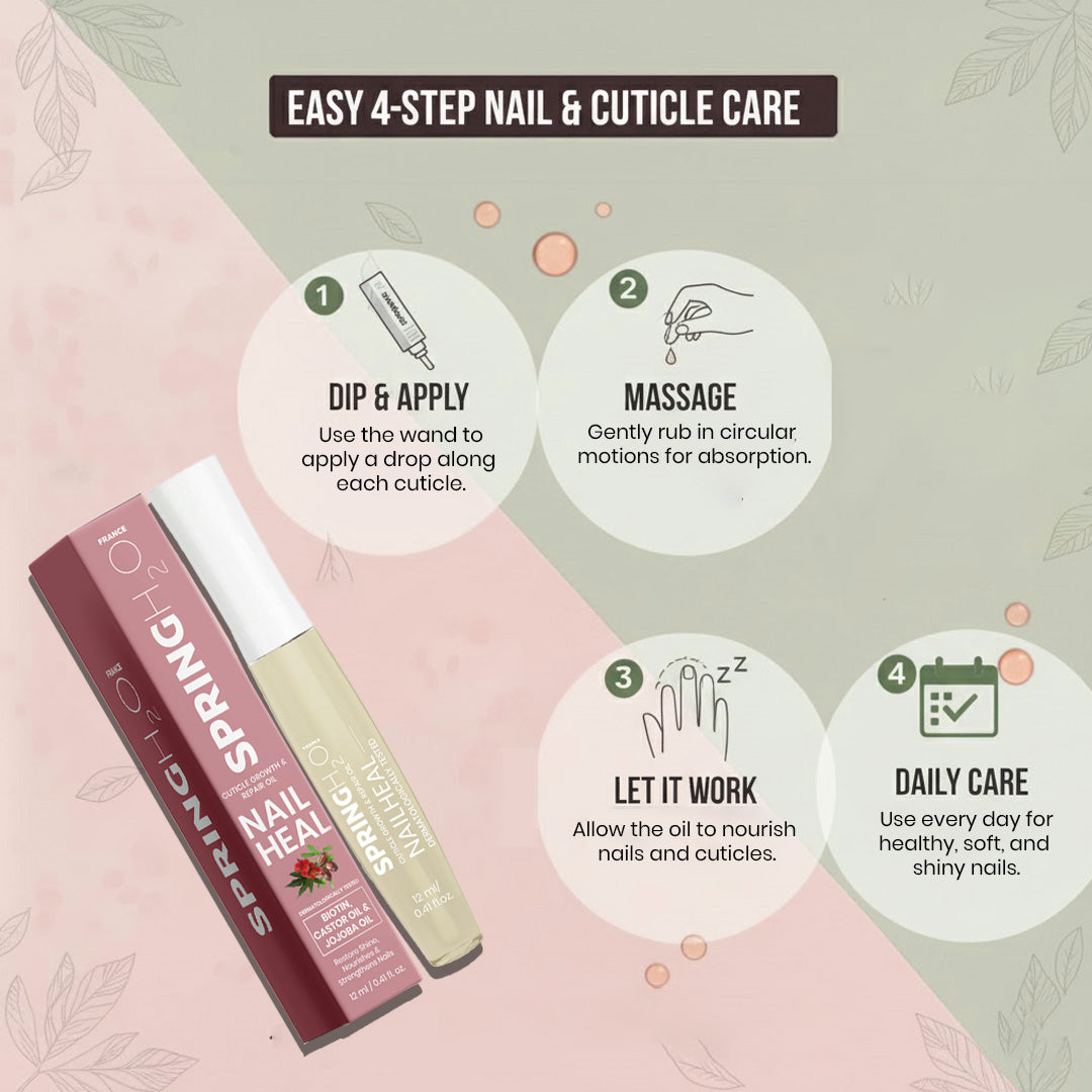 SPRING H2O Nail heal for Cuticle Growth and Repair Oil | Healthier & Faster Nail Growth Oil 12 ml
