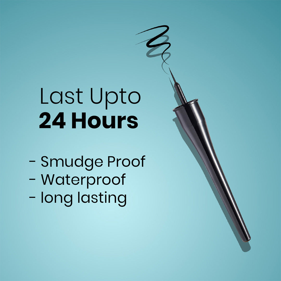 SPRING H2O Velvet Shine Eyeliner Last Upto 24 Hrs, Intense Black Smudgeproof & Waterproof 4 ml