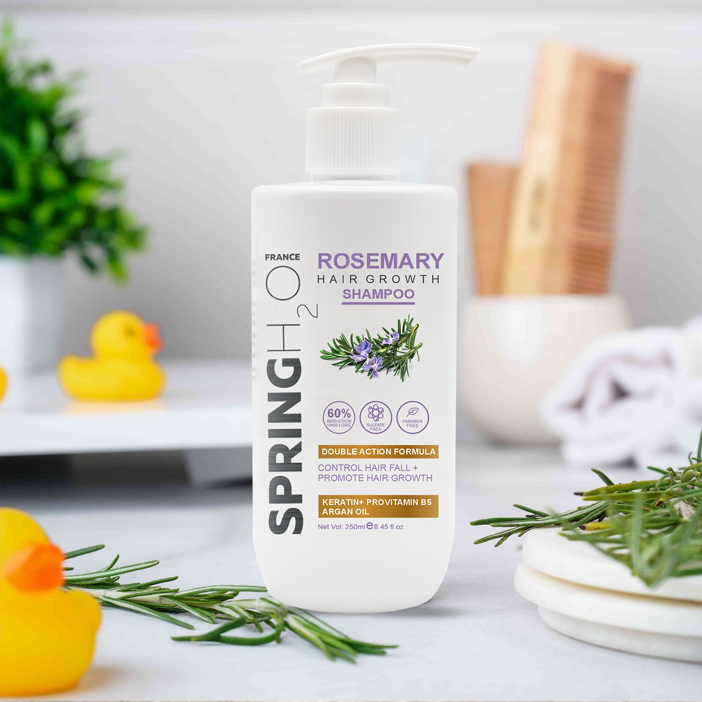 Spring H2O Rosemary Hair Care Combo – Shampoo, Conditioner & Hair Oil