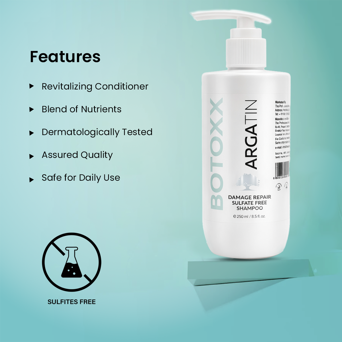 Argatin Damage Repair Sulfate-Free Shampoo and Conditioner Combo (Shampoo 250ml +Conditioner 250ml)