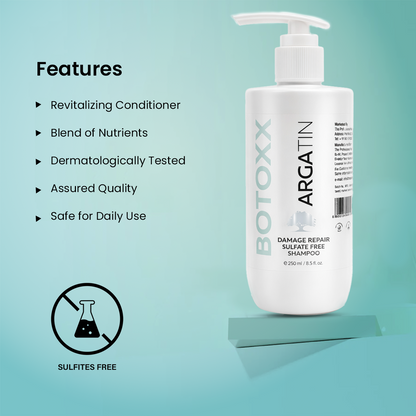 Argatin Damage Repair Sulfate-Free Shampoo and Conditioner Combo (Shampoo 250ml +Conditioner 250ml)