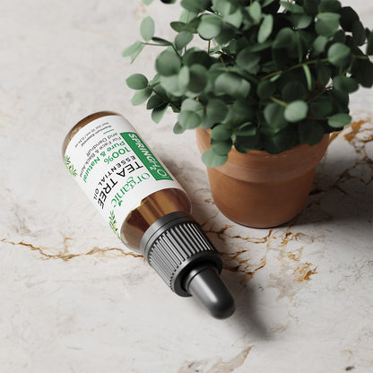 Organic Tea Tree Essential Oil for Face, Dandruff & Acne