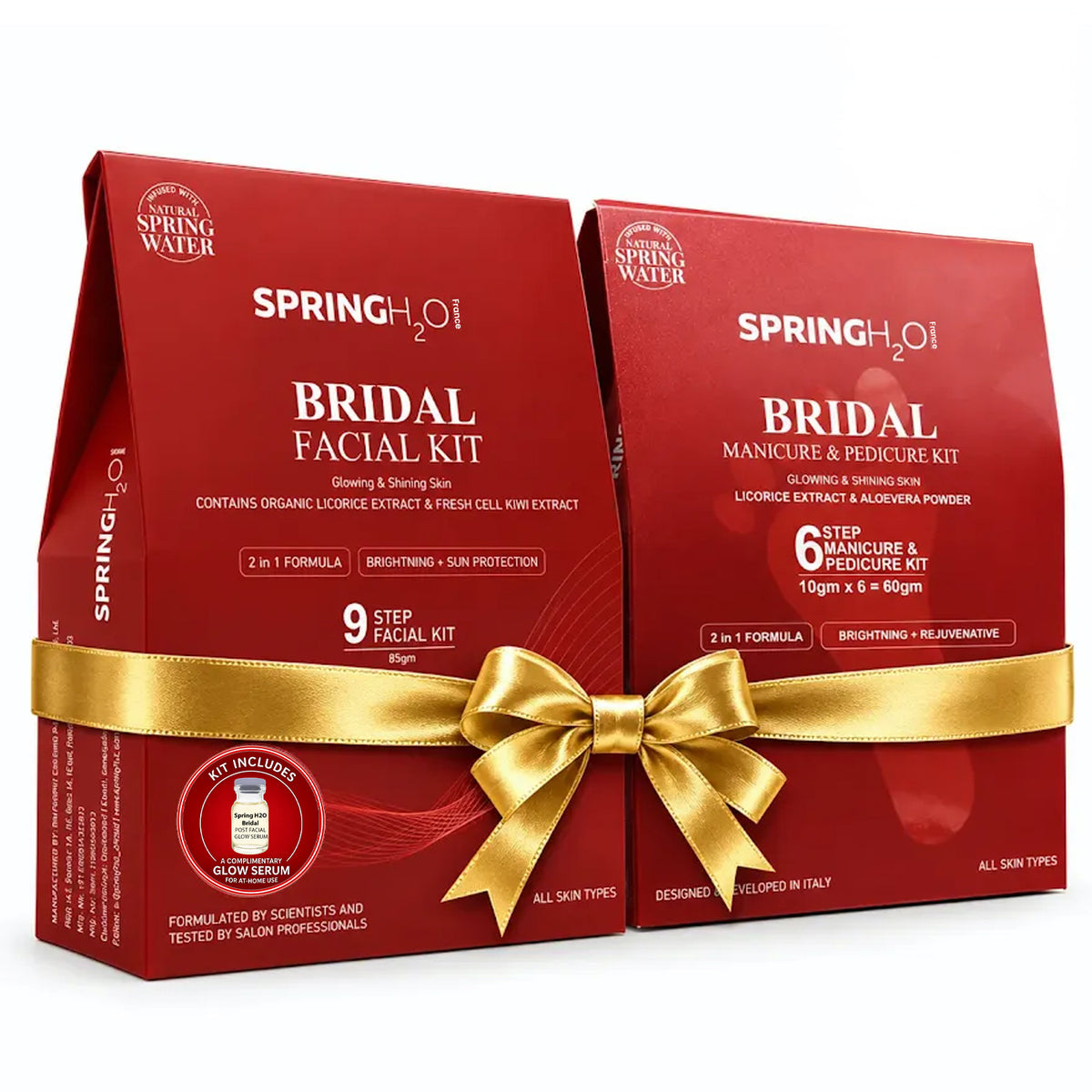 SPRING H2O Bridal Facial Kit with Manicure & Pedicure Kit Combo for Glowing & Radiant Skin | Complete Pre-Bridal Beauty Care Kit