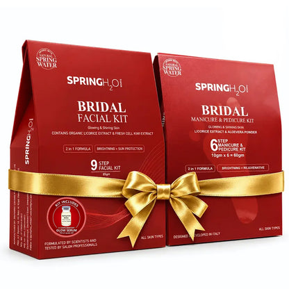 SPRING H2O Bridal Facial Kit with Manicure & Pedicure Kit Combo for Glowing & Radiant Skin | Complete Pre-Bridal Beauty Care Kit