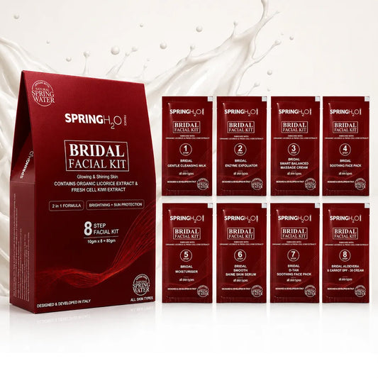 SPRING H2O Bridal Facial Kit 80g | 8-Step Facial at Home for Glowing Skin & Sun Tan Removal