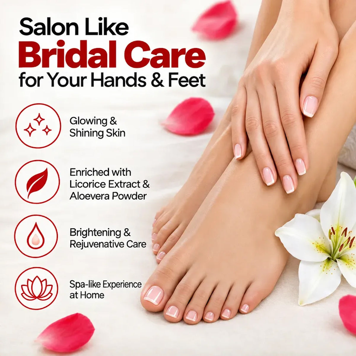 Spring H2O Bridal Manicure and Pedicure Kit with step-by-step manicure and pedicure routine for clean, soft and groomed hands and feet