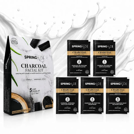 SPRING H2O Charcoal Facial Kit 50g – 4 Step Deep Cleansing & Detox Facial at Home