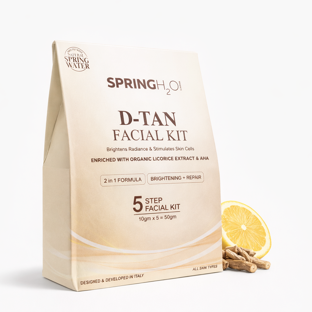Spring H2O Complete D-Tan & Charcoal Facial Combo Pack with D-Tan Mask