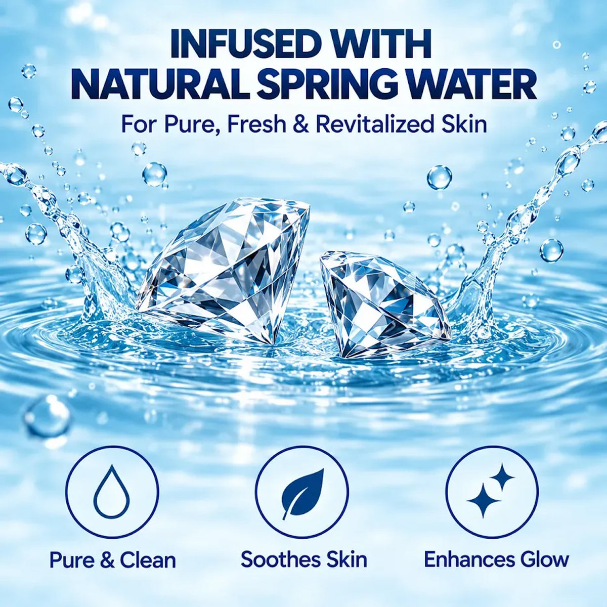 Spring H2O Diamond Bleach Cream infused with natural spring water for pure, fresh and revitalized skin