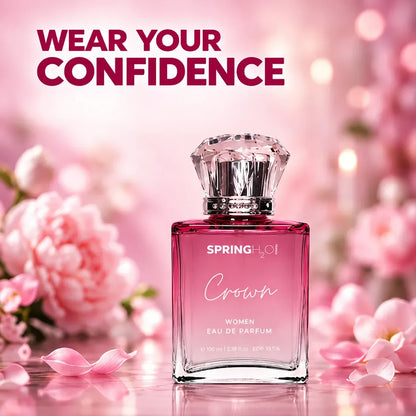 Spring H2O Crown Women Eau de Parfum 100ml with elegant floral fragrance and premium crown-shaped perfume bottle