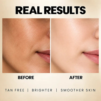 Spring H2O Gold Bleach Cream before and after results for tan removal and brighter, smoother-looking skin