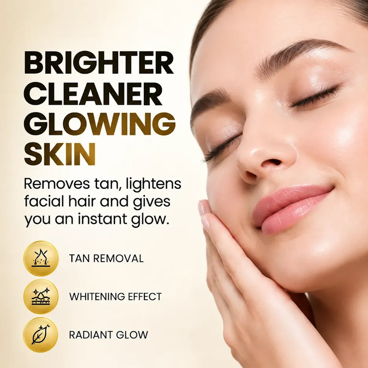 Spring H2O Gold Bleach Cream for tan removal, facial hair lightening and brighter, radiant-looking skin
