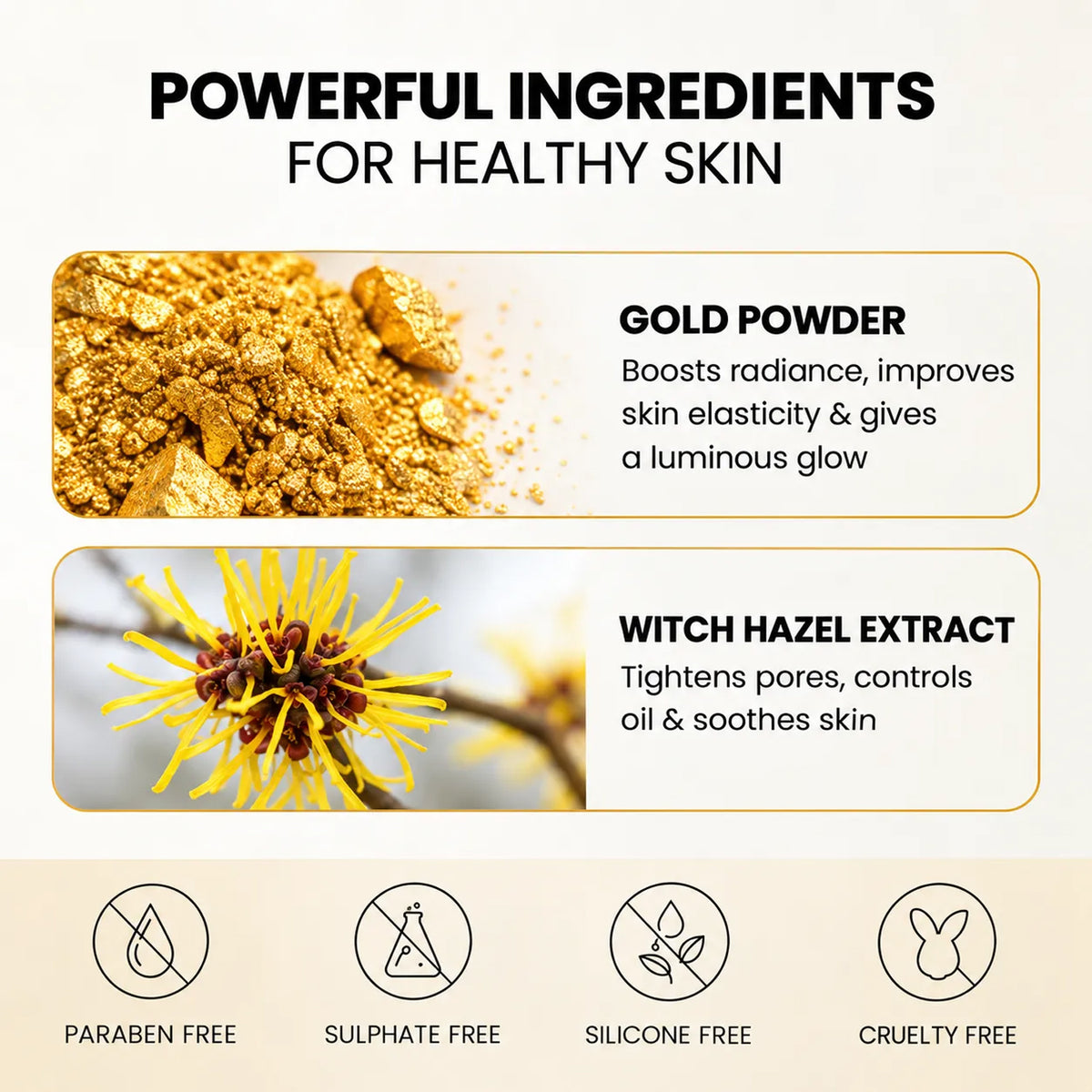 SpringH2O Gold Facial Kit skincare products