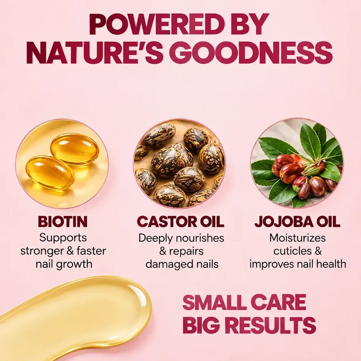 Spring H2O Nail Heal Cuticle Growth and Repair Oil with Biotin, Castor Oil and Jojoba Oil for nail growth and cuticle care