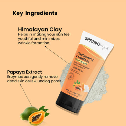 Spring H2O Personal Care Gift Hamper - Papaya Facewash, Bridal Facial Kit, Kajal Pencil, Rosemary Shampoo & Conditioner Combo
