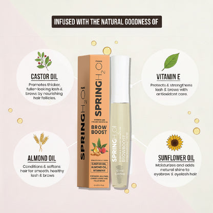 SPRING H2O BrowBoost Eyebrow & Eyelash Growth Oil, Enriched with Natural Ingredients 12 ml