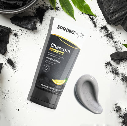 SPRING H2O Rice Water & Charcoal Face Wash Combo (200 ml)