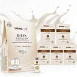SPRING H2O D-TAN Facial Kit 55g | 6 Step Facial Kit at Home for Tan Removal, Brightening & Glowing Skin